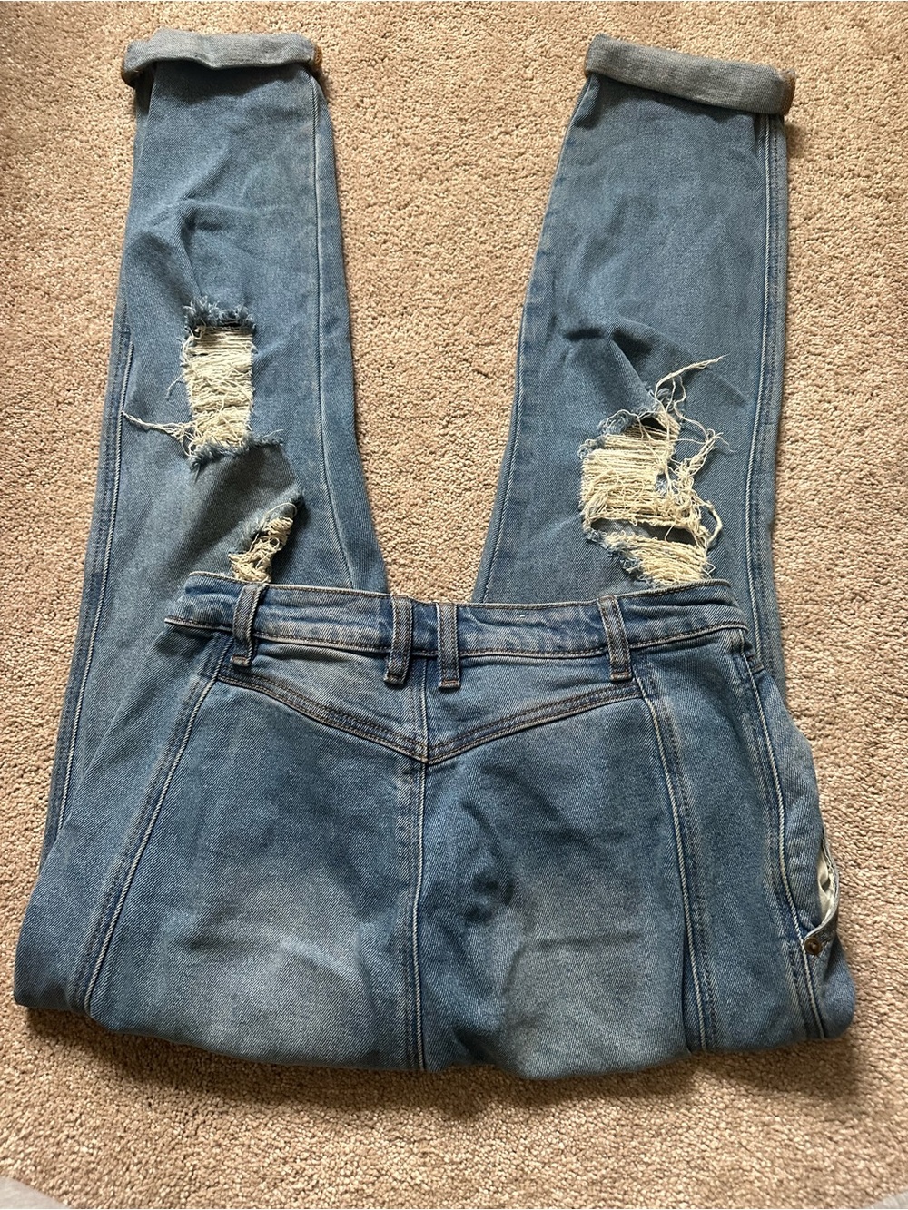 Rue21 Distressed Light Blue Balloon Jeans